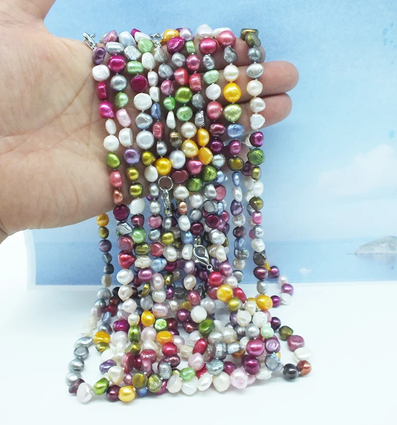 Wholesale 50PCS Mixed Color 8MM Freshwater Baroque Pearl Necklace 18 inches. free delivery
Wholesale 50PCS Mixed Color 8MM Freshwater Baroque Pearl Necklace 18 inches. free delivery