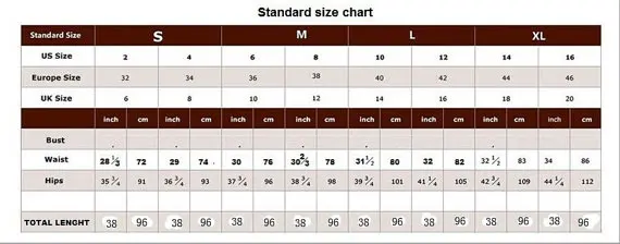 SIZE CHART - 96CM