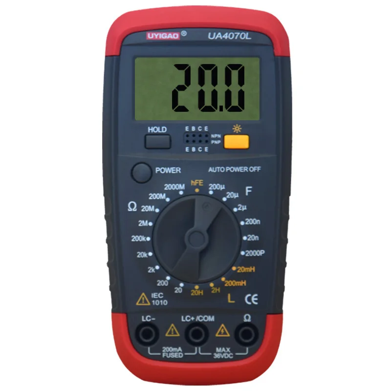 UYIGAO UA4070 Digital Multimeter DMM Resistance Capacitance Inductance LCR Multi Meter Tester with Backlight
UYIGAO UA4070 Digital Multimeter DMM Resistance Capacitance Inductance LCR Multi Meter Tester with Backlight