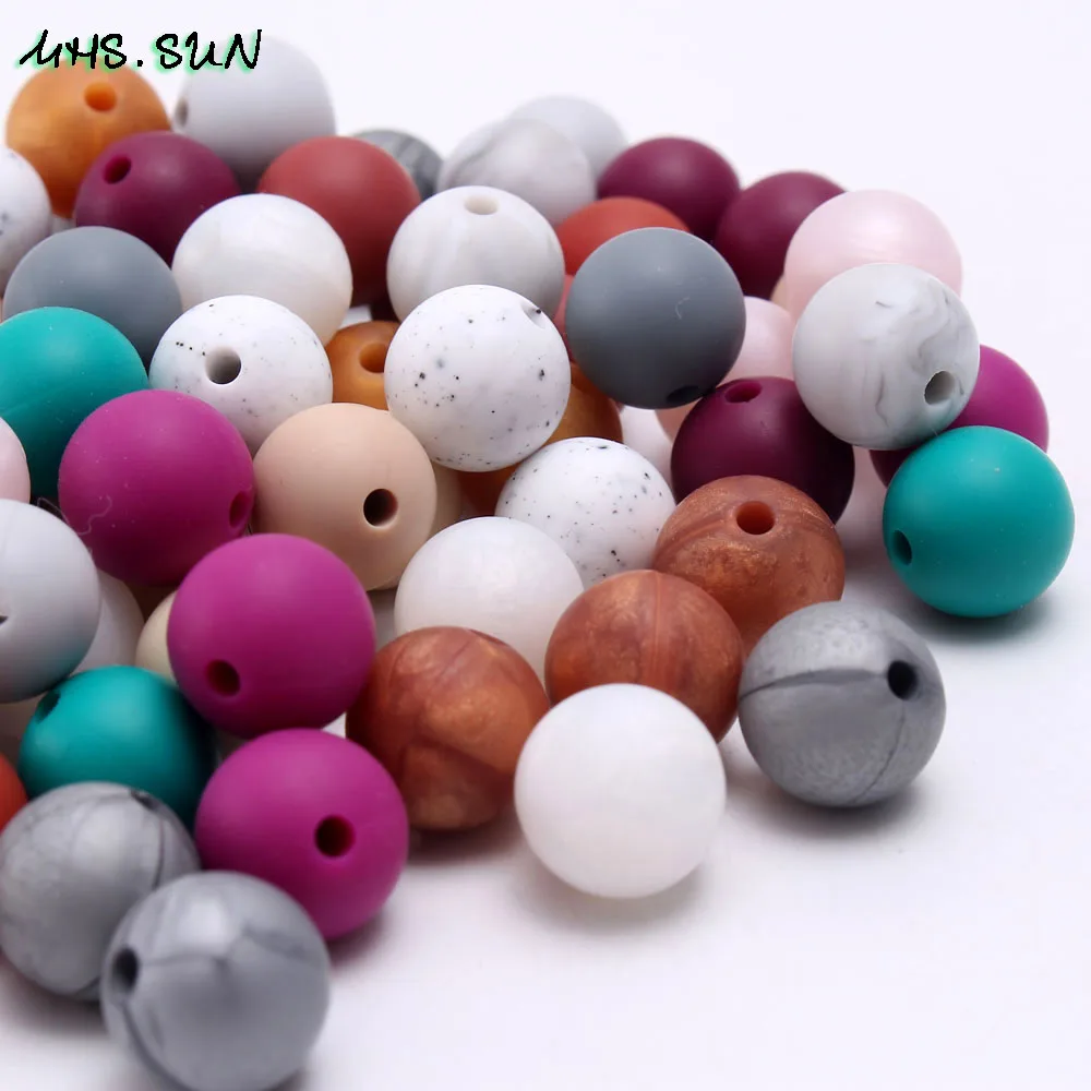 MHS.SUN Silicone Baby Teething Beads 9/12/15/19mm Safety Nursing Teether 100PCS Chewable Round Bead DIY Toy Making Kids Necklace
MHS.SUN Silicone Baby Teething Beads 9/12/15/19mm Safety Nursing Teether 100PCS Chewable Round Bead DIY Toy Making Kids Necklace