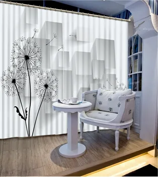 3D Curtain Home Bedroom Decoration Fashion Customized Black And White Background Dandelion Cubes Blackout Shade Window Curtains
3D Curtain Home Bedroom Decoration Fashion Customized Black And White Background Dandelion Cubes Blackout Shade Window Curtains