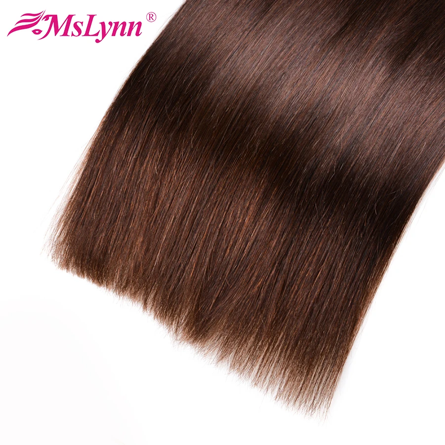 alt#2 Peruvian Straight Hair Bundles Dark Brown 100% Human Hair Bundles 4 Bundle Deals Mslynn Hair Non Remy Hair Weave Double Weft