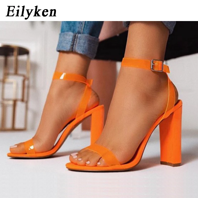 Eilyken PVC Jelly Sandals Transparent Open Toed High Heels Fashion Fluorescent Orange Women Buckle Heel Sandals Party Pumps
Eilyken PVC Jelly Sandals Transparent Open Toed High Heels Fashion Fluorescent Orange Women Buckle Heel Sandals Party Pumps