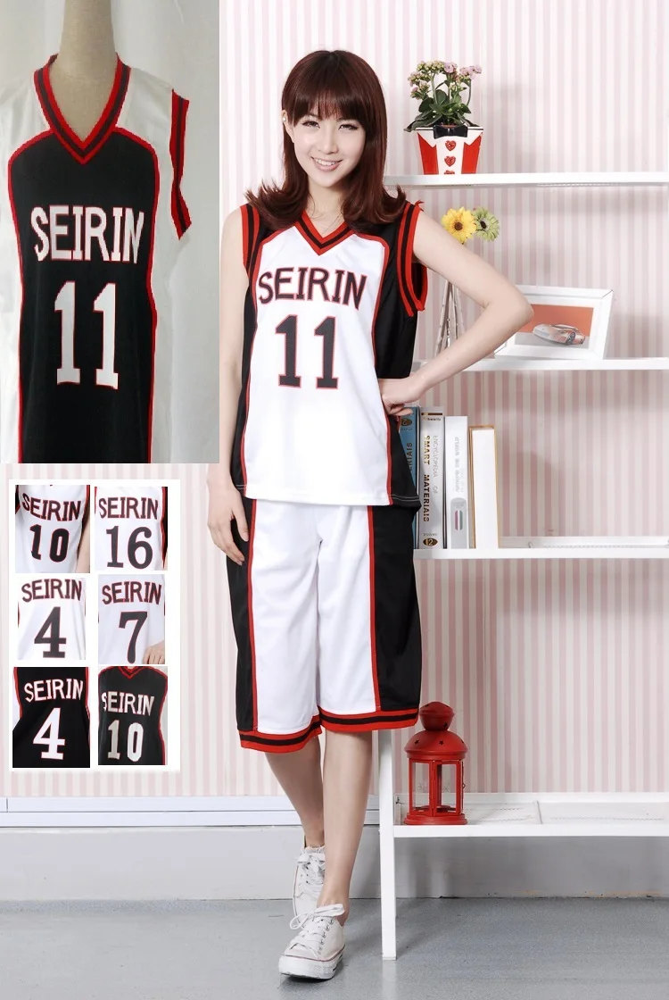 Мужская спортивная униформа Kuroko no Basuke SEIRIN Tetsuya Kagami Taiga Hyuga Junpei|uniform mesh|jersey blankuniform apron