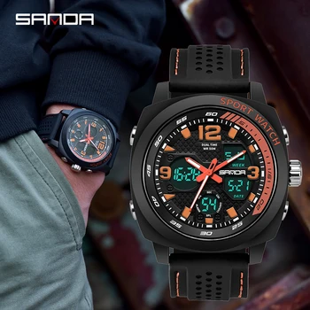 SANDA new luxury men's watch men's LED digital watch fashion waterproof casual military sports watch relojes hombre
SANDA new luxury men's watch men's LED digital watch fashion waterproof casual military sports watch relojes hombre