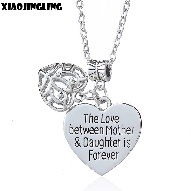 XIAOJINGLING "The Love Between Mother&Daughter Is Forever"Hollow Out Heart Pendants Necklaces Women's/Mother's Day Jewelry Gift |