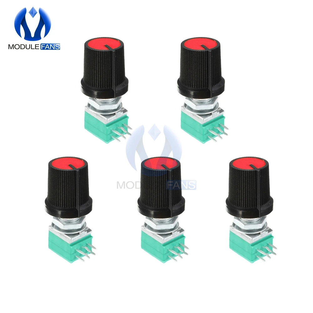 5PCS Rotary Potentiometer 6mm 6 Pin 6PIN 6P Knurled Shaft Single Linear B Type B10K ohm 5K 10K 20K 50K 100K With Cap RK097G
5PCS Rotary Potentiometer 6mm 6 Pin 6PIN 6P Knurled Shaft Single Linear B Type B10K ohm 5K 10K 20K 50K 100K With Cap RK097G
