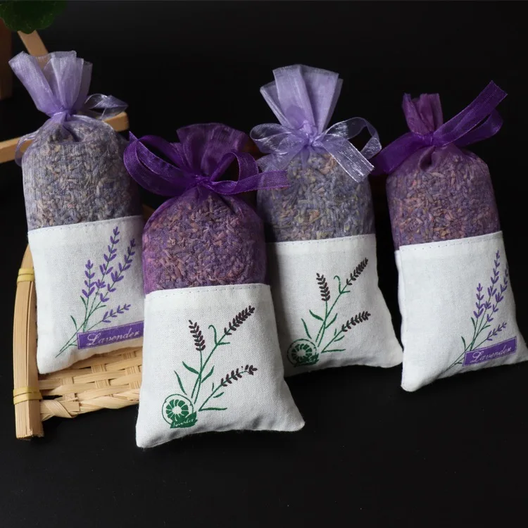 Set of 10 Lavender Sachets made with Pumpkin Organza Bags