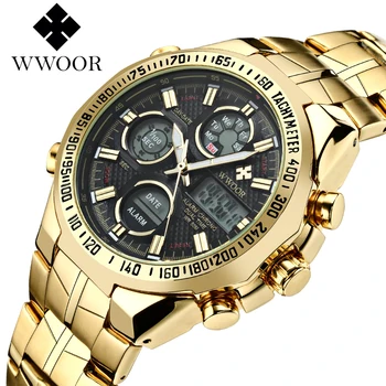 Top Luxury Brand WWOOR Men's fashion Leisure Sports Quartz Watches LED Double display Waterproof Clock Watch Relogio Masculino
Top Luxury Brand WWOOR Men's fashion Leisure Sports Quartz Watches LED Double display Waterproof Clock Watch Relogio Masculino