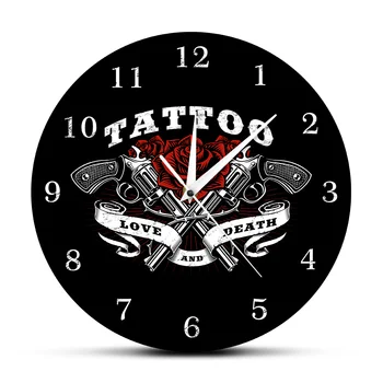 Tattoo Logo Printed Wall Clock Love And Death Rose And Tattoo Guns Wall Clock Tattoo Studio Gothic Decor Art The Tattooist Gift
Tattoo Logo Printed Wall Clock Love And Death Rose And Tattoo Guns Wall Clock Tattoo Studio Gothic Decor Art The Tattooist Gift
