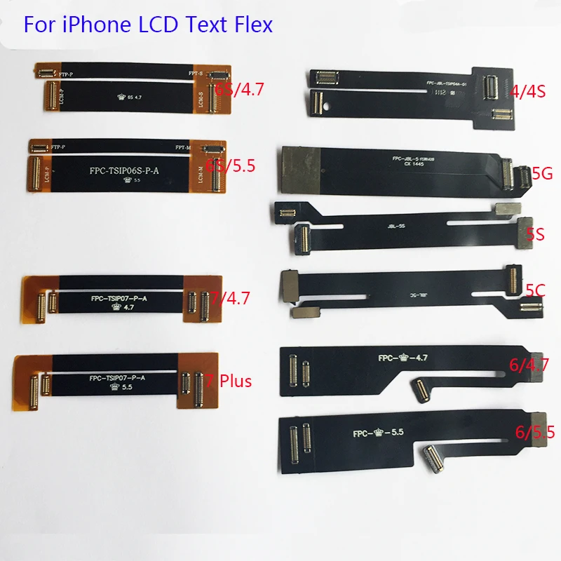 Фото 10pcs/lot touch screen LCD display Extension Tester Test Flex Cable for iPhone 4 4S 5 5C 5S 6 6S 7 Plus Extended Testing | Мобильные