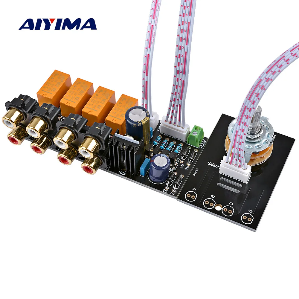 Аудиопереключатель AIYIMA плата для выбора входного сигнала RCA 4 стороннее реле