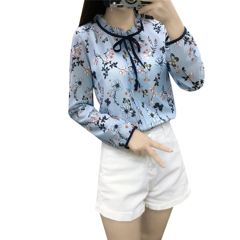 2017 New Summer Autumn Floral Print Chiffon Blouse Shirts Women Casual Loose Lace Up Tops Elegant Slim Bottoming Shirt AB233
2017 New Summer Autumn Floral Print Chiffon Blouse Shirts Women Casual Loose Lace Up Tops Elegant Slim Bottoming Shirt AB233