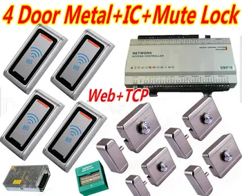 4 Door Outside Metal Web IP Controller Kit Access Controller Panel+4 Metal Case RFID M1 IC Card reader+4 Electro Mute Lock+pc sw
4 Door Outside Metal Web IP Controller Kit Access Controller Panel+4 Metal Case RFID M1 IC Card reader+4 Electro Mute Lock+pc sw