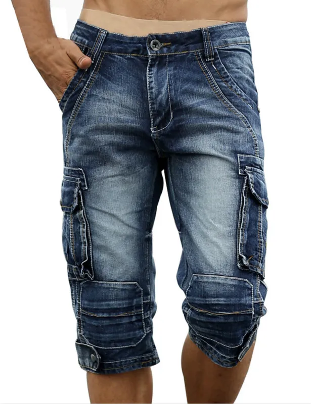 Summer Mens Retro Cargo Denim Shorts Vintage Acid Washed Faded Multi-Pockets Military Style Biker Short Jeans for Men
Summer Mens Retro Cargo Denim Shorts Vintage Acid Washed Faded Multi-Pockets Military Style Biker Short Jeans for Men