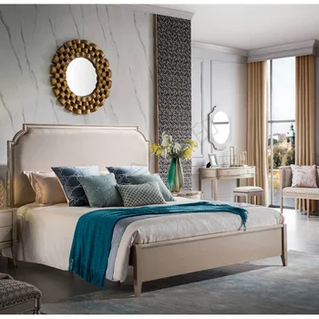 Nobel and exquisite genuine leather bed, Custom Marvelous luxury neoclassic double bed
Nobel and exquisite genuine leather bed, Custom Marvelous luxury neoclassic double bed