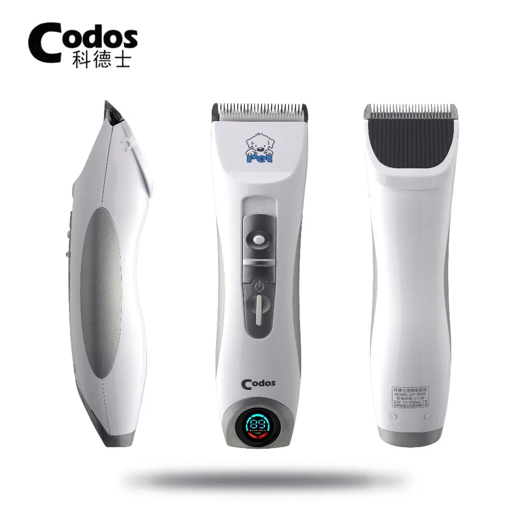 Image Profational Codos CP9600 Pet Electric Shaver LCD Display Dog Trimmer Grooming Haircut Machine Silver Rechargeable Dog Clipper