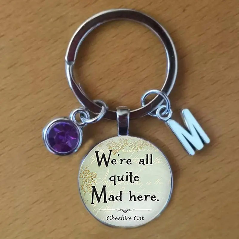 2019 I am not crazy Cheshire pendant quote Alice in Wonderland handmade pendant keychain Glass cabochon jewelry accessories
2019 I am not crazy Cheshire pendant quote Alice in Wonderland handmade pendant keychain Glass cabochon jewelry accessories