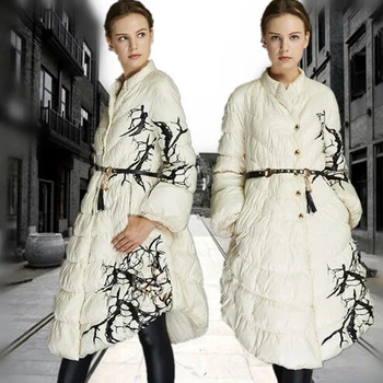 High Quality European Fashion Designer 2018 Parkas For Women Winter White Duck Down Parka Long Printed Jacket Coat With Pocket
High Quality European Fashion Designer 2018 Parkas For Women Winter White Duck Down Parka Long Printed Jacket Coat With Pocket