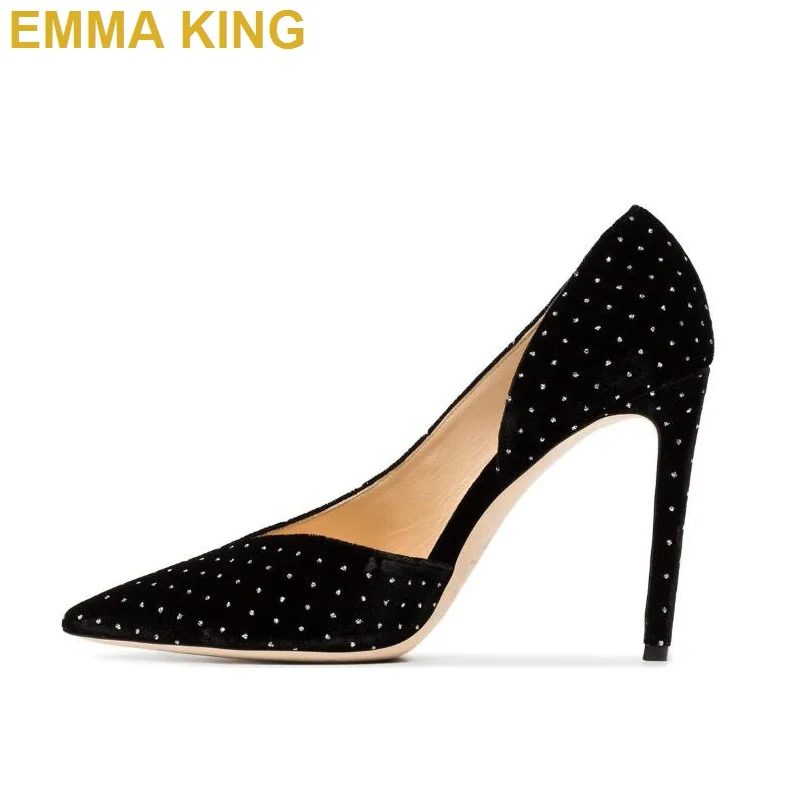 EMMA KING 2019 Womne туфли-лодочки с острым носком вечерние свадебные туфли Пикантные на