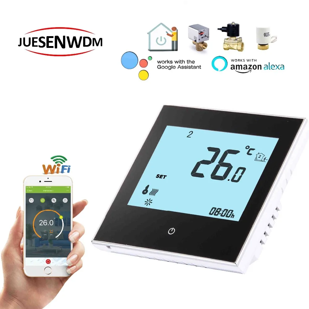 TUYA google home alexa water WIFI thermostat 24VAC 95~240VAC for valve radiator NC/NO
TUYA google home alexa water WIFI thermostat 24VAC 95~240VAC for valve radiator NC/NO