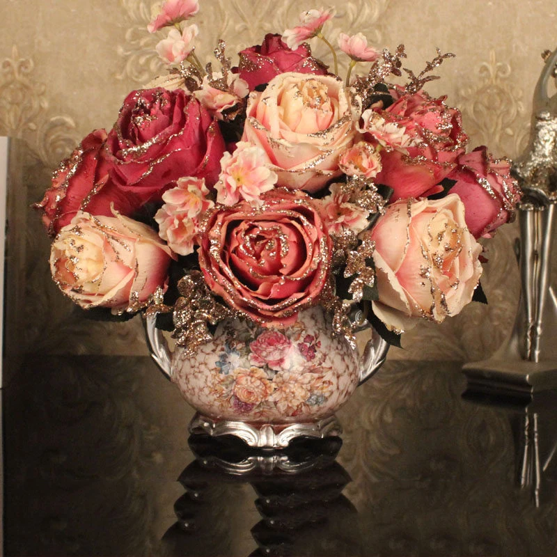 European Ceramic Vase Ornaments Crafts Decoration Club Simulation Artificial Flower Home Livingroom Table Pot Flowers Figurines
European Ceramic Vase Ornaments Crafts Decoration Club Simulation Artificial Flower Home Livingroom Table Pot Flowers Figurines