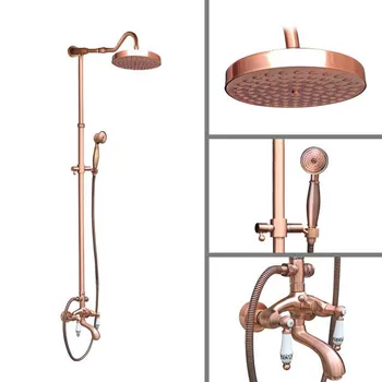 Antique Red Copper Brass Dual Ceramic Flower Handles Bathroom Rainfall Shower Head Faucet Set Tub Mixer Tap Wall Mounted mrg633
Antique Red Copper Brass Dual Ceramic Flower Handles Bathroom Rainfall Shower Head Faucet Set Tub Mixer Tap Wall Mounted mrg633