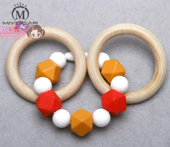 MIYOCAR FDA grade white red orange silicone beads with wood ring teether chain baby rattle baby toy idea gift for baby shower
MIYOCAR FDA grade white red orange silicone beads with wood ring teether chain baby rattle baby toy idea gift for baby shower