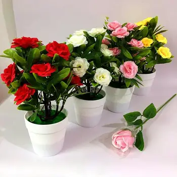1Pc Artificial Flower Rose Plant Potted Bonsai Living Room Office Garden Decor for Home Wedding Decoration indoor
1Pc Artificial Flower Rose Plant Potted Bonsai Living Room Office Garden Decor for Home Wedding Decoration indoor