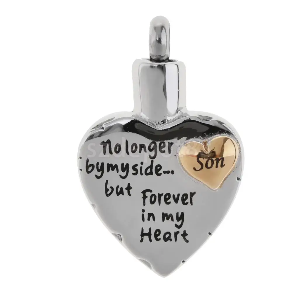 Dad Mom Son Sister Daughter Family Members Love Heart Cremation Urn Stainless Steel Pendant Forever In My Heart