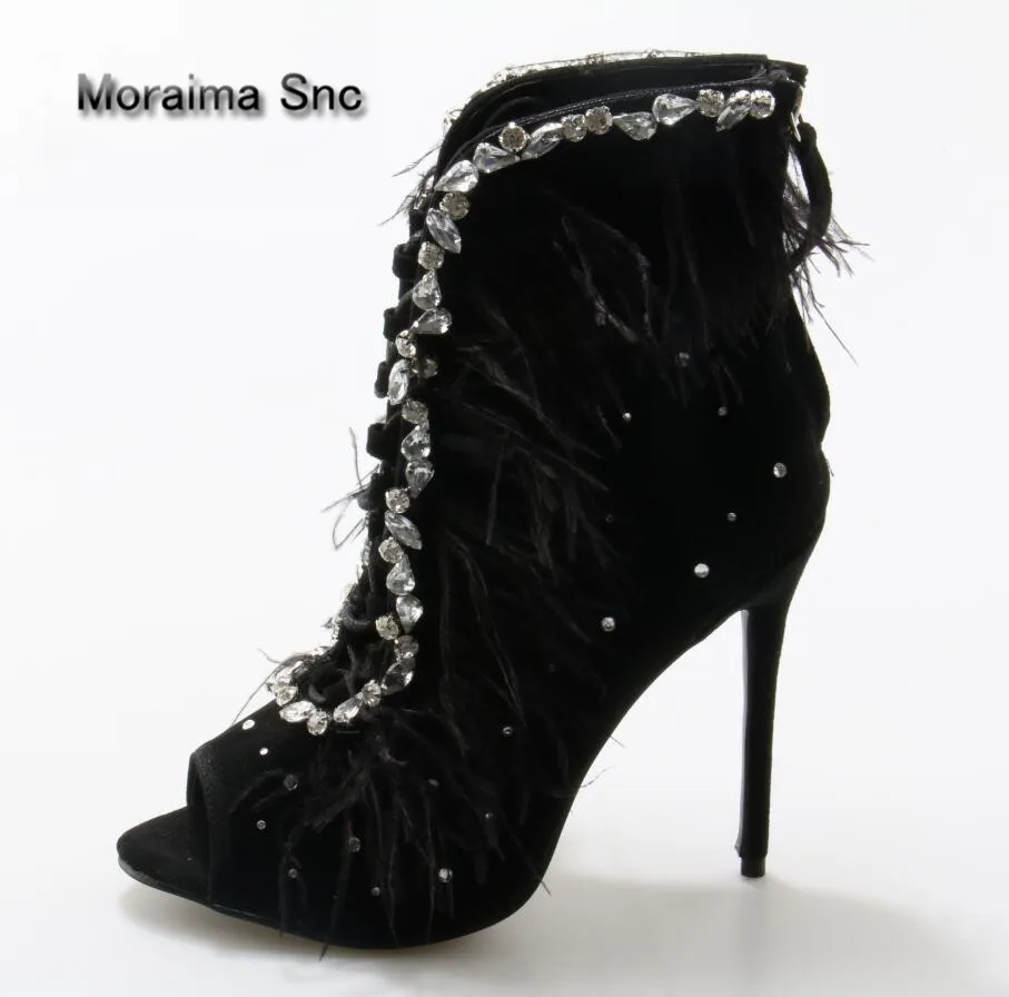 Moraima Snc Summer Feather Cover Bling Rhinestones Decor Ankle Boots Women Lace Up Peep toe Stiletto Heels Crystal Sandals boots
Moraima Snc Summer Feather Cover Bling Rhinestones Decor Ankle Boots Women Lace Up Peep toe Stiletto Heels Crystal Sandals boots