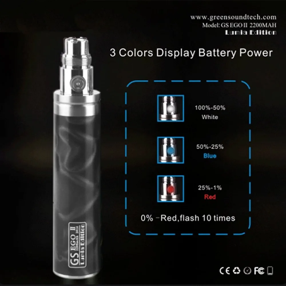 Vaporizador GS Ego-2 2200mah 3D Huge Capacity Battery Fit M14 Ce4 Vaper Atomizer Ego 510 Thread Ego Battery vape mods