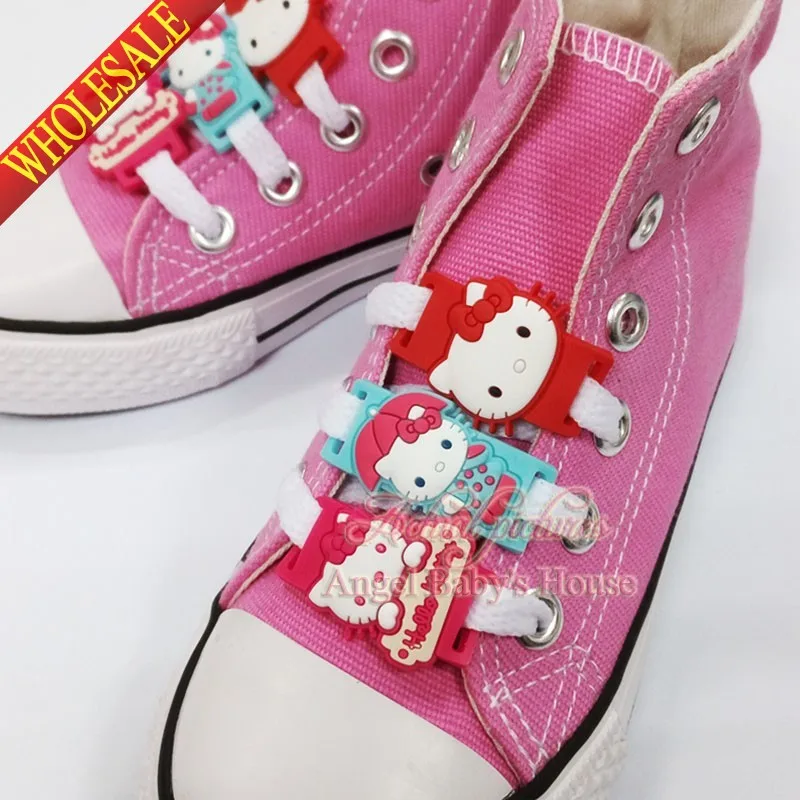 New Novelty 1pair 2pcs cute Cartoon Hello Kitty shoe lace accessorie pvc shoe buckle silicone laces Kids party favors
New Novelty 1pair 2pcs cute Cartoon Hello Kitty shoe lace accessorie pvc shoe buckle silicone laces Kids party favors