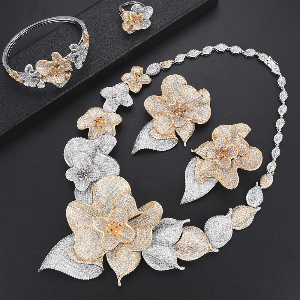 missvikki Luxury Crystal Big Flowers Bridal Wedding Enaggement Bangle Earrings Necklace Ring Jewelry Set Charm of Women Jewelry
missvikki Luxury Crystal Big Flowers Bridal Wedding Enaggement Bangle Earrings Necklace Ring Jewelry Set Charm of Women Jewelry