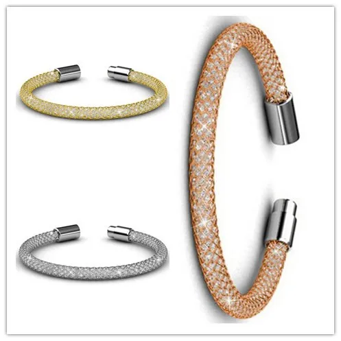 New Europe Fashion Jewelry Elastic pack drill bracelet Crystal from Austrian Fit DW for Women Couple LOVE wedding jewelry | Украшения и
