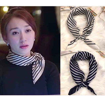 Fashion Stripe Print 100% Silk Bandana Neckerchief Small Square Silk Scarf Wraps for OL 53x53cm
Fashion Stripe Print 100% Silk Bandana Neckerchief Small Square Silk Scarf Wraps for OL 53x53cm