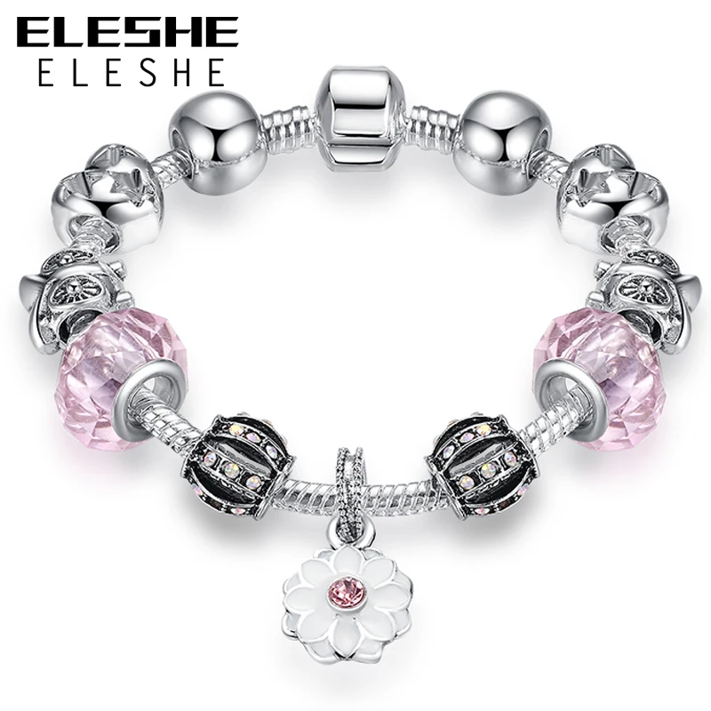 ELESHE Authentic Tibetan Silver Field of Daisy Flower Charm Bracelet Fit Bracelets Bangles for Women DIY Original Jewelry Gift
ELESHE Authentic Tibetan Silver Field of Daisy Flower Charm Bracelet Fit Bracelets Bangles for Women DIY Original Jewelry Gift