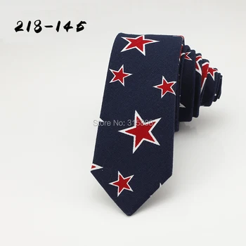 

Men's Navy Red Star Ties Skinny Cotton Paisley Ties Gravata Corbatas Slim Narrow Necktie Ties Vintage Printed Neckwear Casual