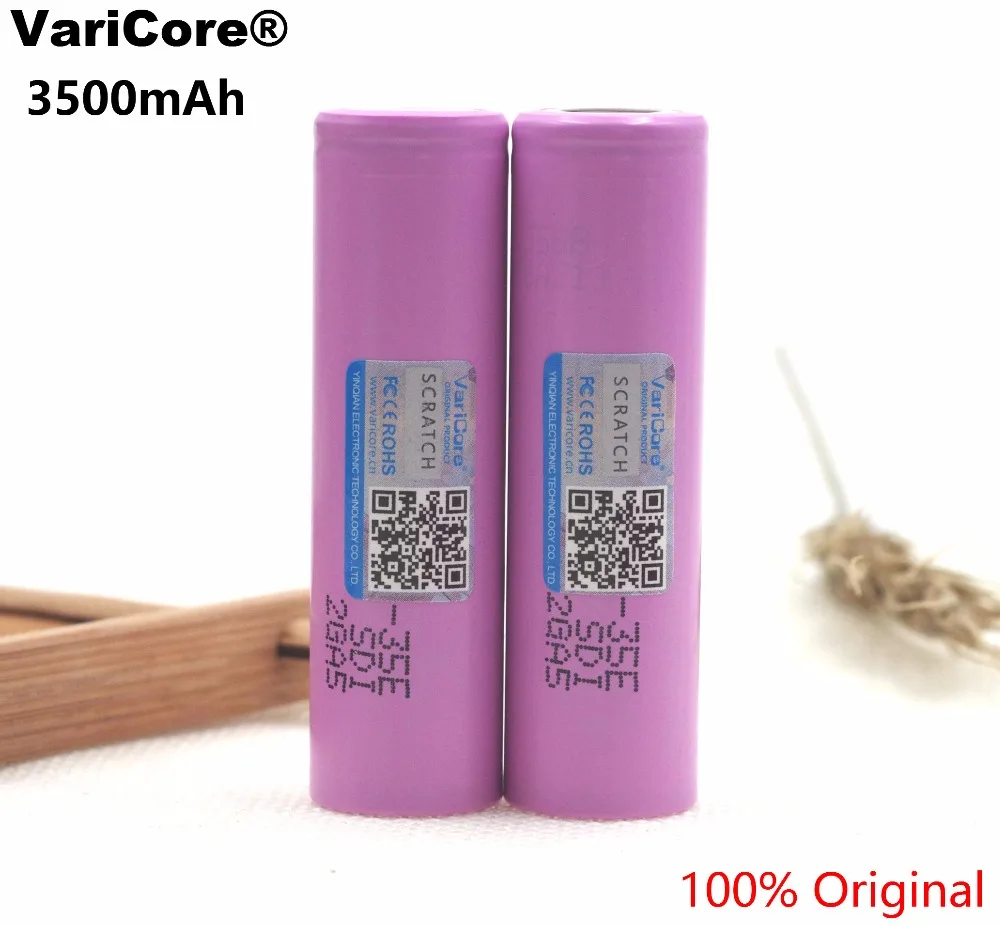 2 pcs.. Varicore 35E 100% original power 18650 lithium battery 3500 mAh 3.7 V 25A high power INR18650 35E
2 pcs.. Varicore 35E 100% original power 18650 lithium battery 3500 mAh 3.7 V 25A high power INR18650 35E
