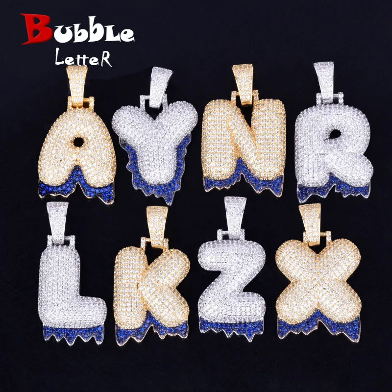 Custom Name Blue Dripping Bubble Letters Necklaces & Pendant For Men Women Gold Silver Color Cubic Zircon Hip Hop Jewelry
Custom Name Blue Dripping Bubble Letters Necklaces & Pendant For Men Women Gold Silver Color Cubic Zircon Hip Hop Jewelry