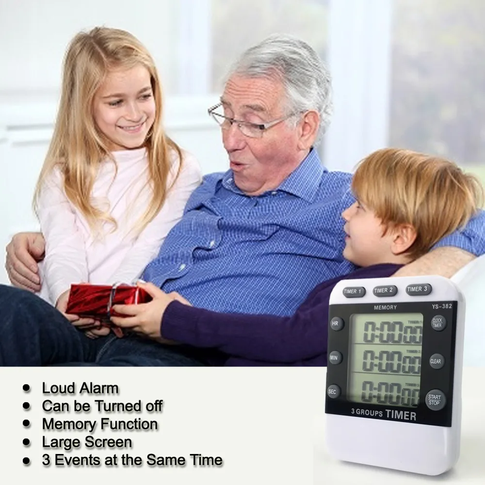 Kitchen Timer Electronic LED Cooking Timer 3 Channel Display Hour / Minute / Second AM / PM Cooking Tool
Kitchen Timer Electronic LED Cooking Timer 3 Channel Display Hour / Minute / Second AM / PM Cooking Tool