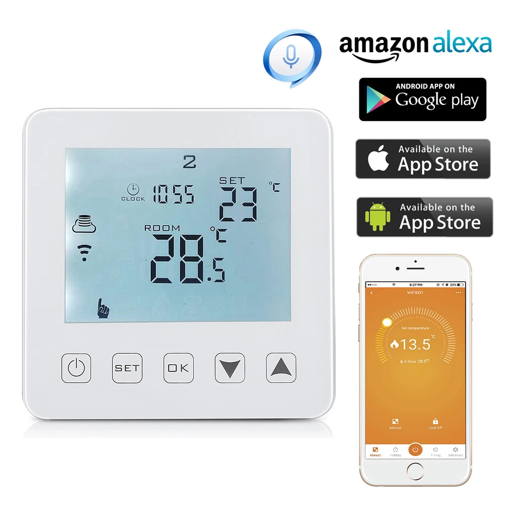 Wifi google Smart digtial room thermostat temperature Instruments underfloor heating temperature controller
Wifi google Smart digtial room thermostat temperature Instruments underfloor heating temperature controller