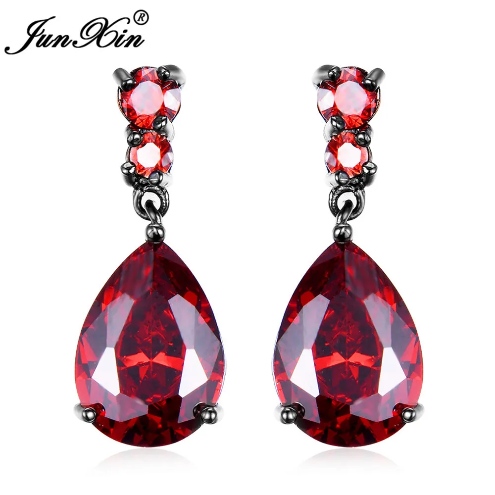 JUNXIN Brand Long Purple Red Blue Water Drop Earring Black Gold Filled AAA Zircon Jewelry Vintage Wedding Earrings For Women
JUNXIN Brand Long Purple Red Blue Water Drop Earring Black Gold Filled AAA Zircon Jewelry Vintage Wedding Earrings For Women