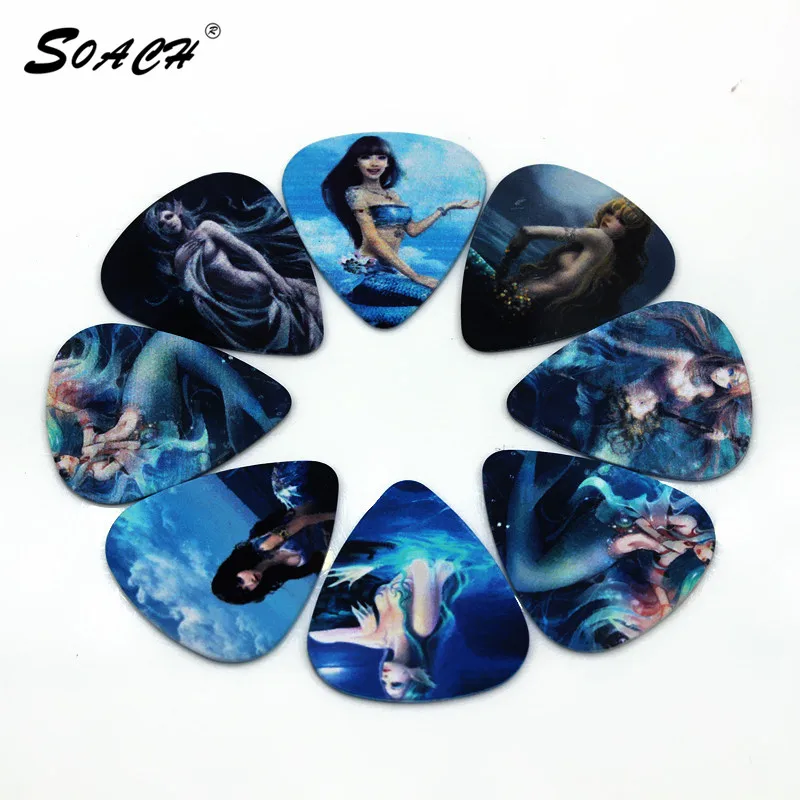 SOACH 10pcs/Lot 0.71mm thickness guitar strap guitar parts Beautiful mermaid blue PVC guitar picks
SOACH 10pcs/Lot 0.71mm thickness guitar strap guitar parts Beautiful mermaid blue PVC guitar picks