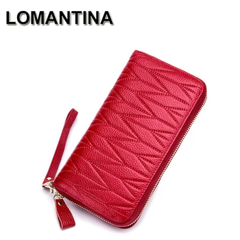 LOMANTINA High Quality Cow Leather RFID Wallet Women Zipper Card Holder Genuine Leather Female Purse Long Womens Wallets Ladies
LOMANTINA High Quality Cow Leather RFID Wallet Women Zipper Card Holder Genuine Leather Female Purse Long Womens Wallets Ladies