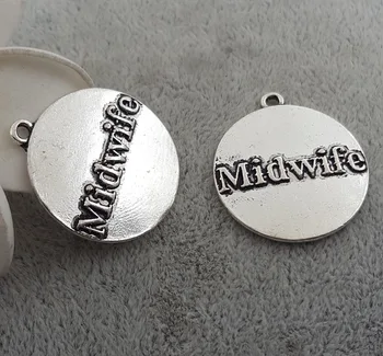 20pcs/lot 25mm Ancient silver color alloy metal disc tag Relief lettering Midwife charms pendant for bracelet DIY Jewelry Making
20pcs/lot 25mm Ancient silver color alloy metal disc tag Relief lettering Midwife charms pendant for bracelet DIY Jewelry Making
