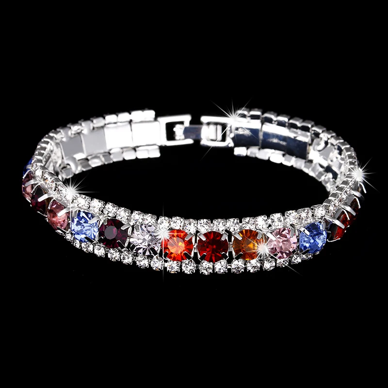 NEW!FASHION Women's Jewelry Silver Color Charm Bracelets Multicolor Zirconia Crystal Bracelets Bangles Woman Hand Chain
NEW!FASHION Women's Jewelry Silver Color Charm Bracelets Multicolor Zirconia Crystal Bracelets Bangles Woman Hand Chain