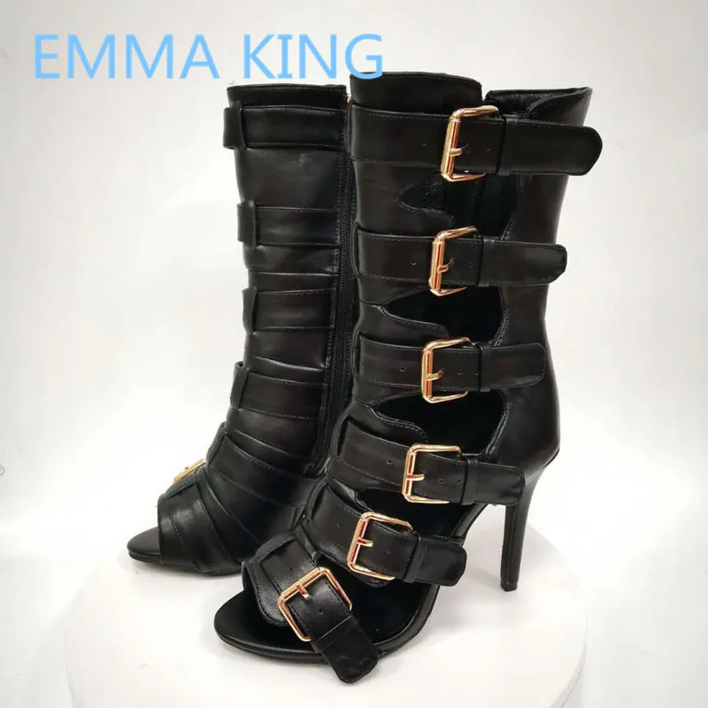 Punk Style Black Leather Gladiator Sandals For Women Open Toe Hollow Summer Ankle Boots Side Zipper Sexy High Heels Shoes Woman
Punk Style Black Leather Gladiator Sandals For Women Open Toe Hollow Summer Ankle Boots Side Zipper Sexy High Heels Shoes Woman