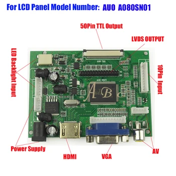 HDMI VGA 2AV 50PIN TTL Driver Controller Board Monitor for Raspberry PI 2 IPS For AUO A080SN01 8" 800x600 TFT LCD Display Panel
HDMI VGA 2AV 50PIN TTL Driver Controller Board Monitor for Raspberry PI 2 IPS For AUO A080SN01 8" 800x600 TFT LCD Display Panel