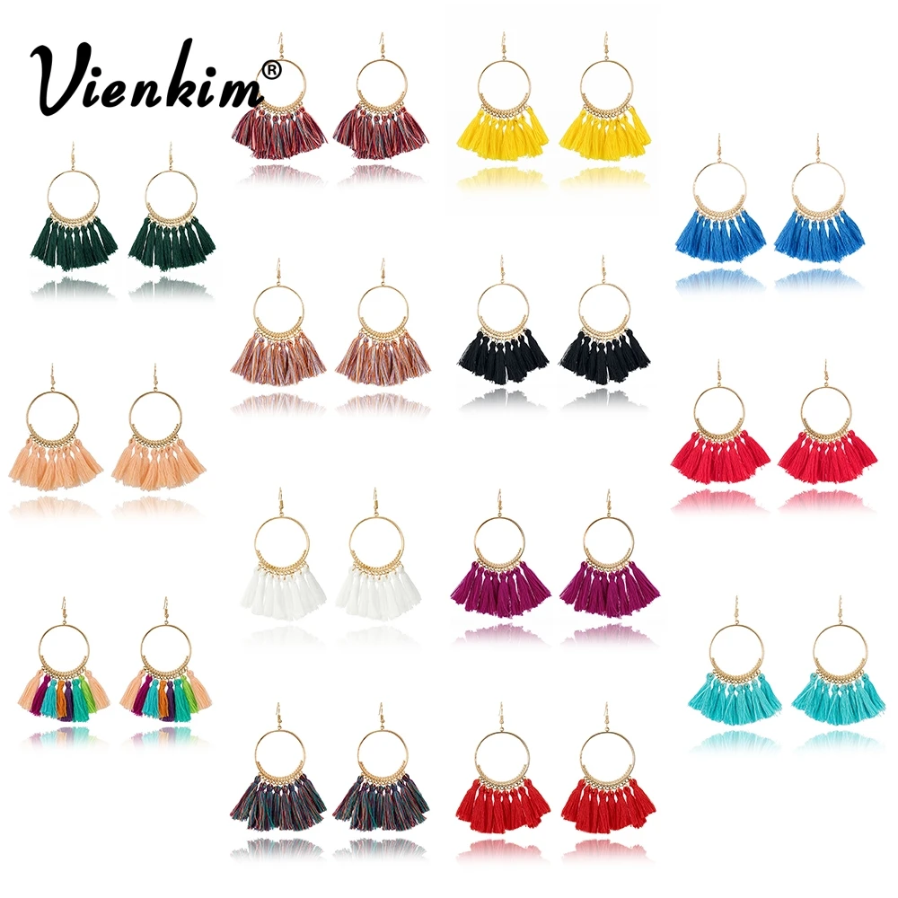 Vienkim Bohemian Handmade Cotton Tassel Earrings for Women Long Big Ethnic Fringe Drop Earrings Women's Jewelry Christmas Gifts 
Vienkim Bohemian Handmade Cotton Tassel Earrings for Women Long Big Ethnic Fringe Drop Earrings Women's Jewelry Christmas Gifts